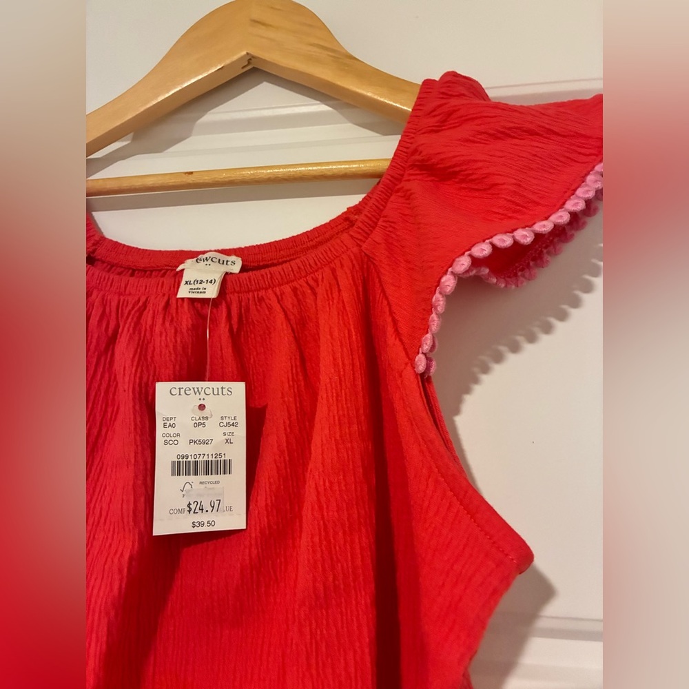 Crewcuts Pink Flutter Sleeve Top - Picture 2 of 5